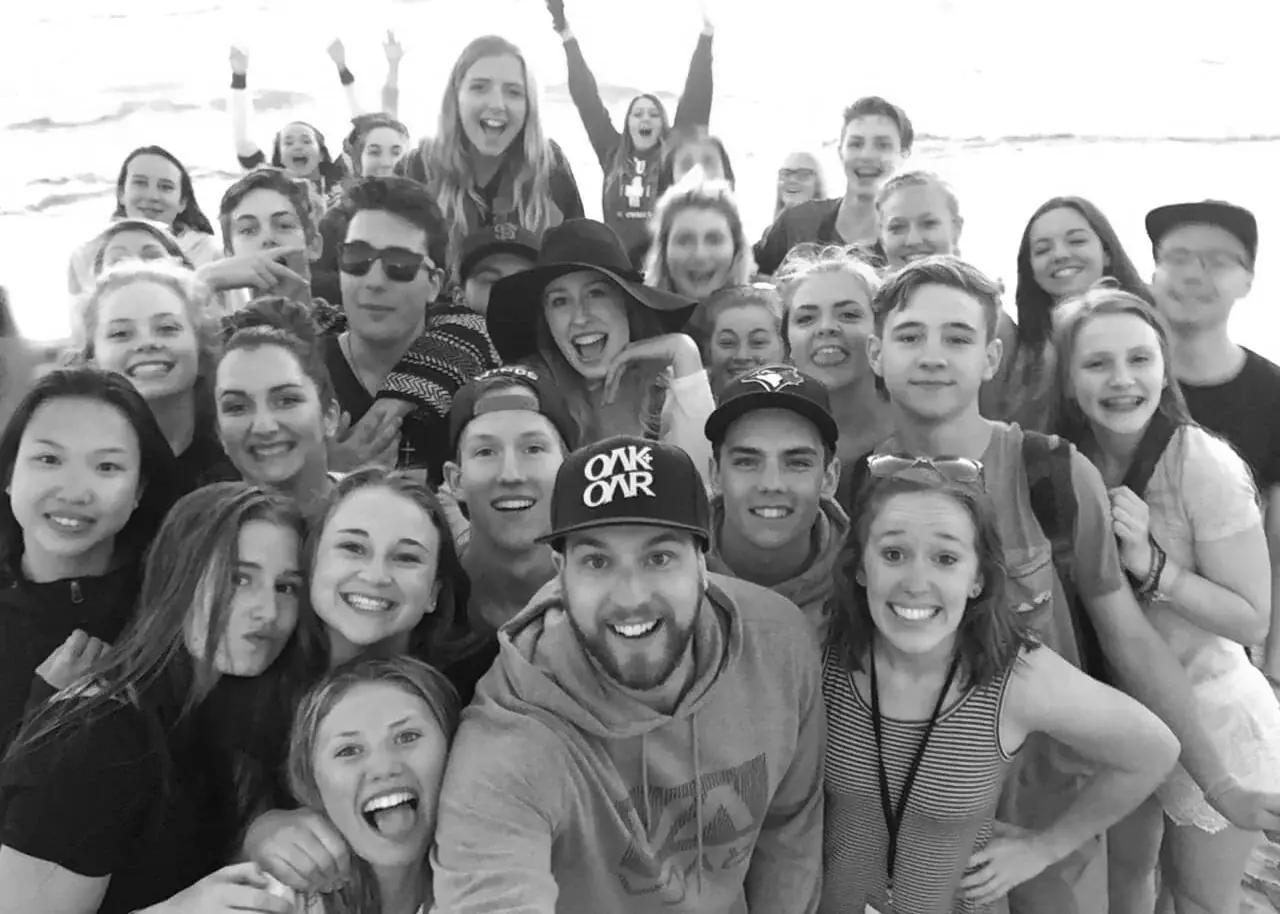 YFC Saskatoon youth group photo at the beach