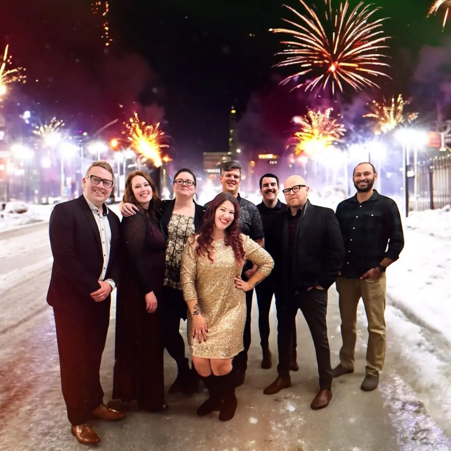 The YFC Saskatoon staff team celebrating the New Year together